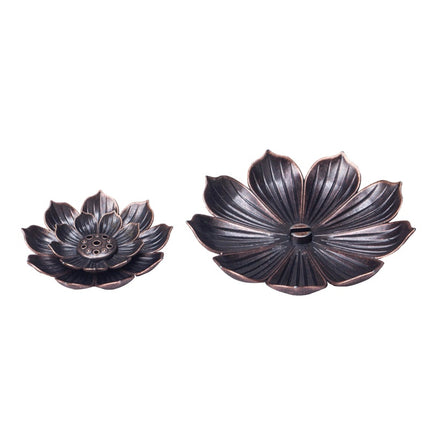 2X Blooming Lotus Incense Holder Ash Catcher for Sticks & Cones