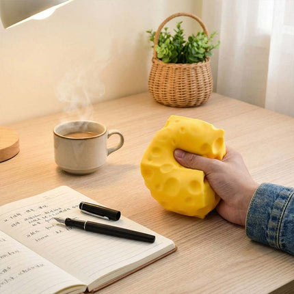 Soft Squishy Cheese Stress Relief Toy - Simulation Food Shape, Novelty Decompression Gift