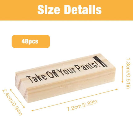 48Pcs Adult Naughty Game Wooden Tumble Tower w/ Bag Couples Date Night