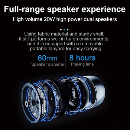 Portable Bluetooth Speaker, Mini Wireless USB for Outdoor & TF Card