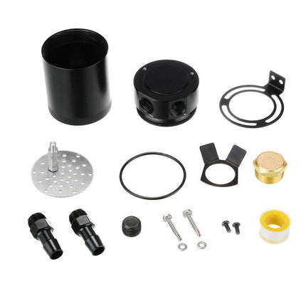 Universal Aluminum Baffled Oil Catch Can Tank - PCV Air Oil Separator for Car/Truck Engine Protection