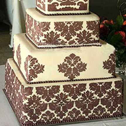 Lace Border Cake Stencil, Flower Damask Fondant Mould for Baking Decorating Tool