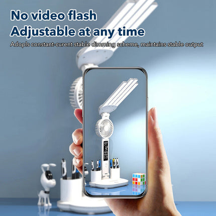 4-in-1 LED Desk Lamp with Fan, Dimmable for Reading & Night Light