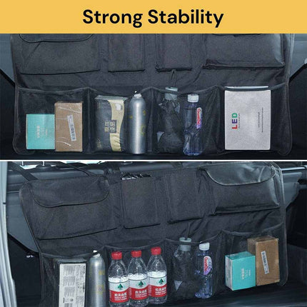 Car Back Seat Organizer with Tablet Pocket - 10-Pocket Hanging Storage for Toys, Books & Travel Essentials