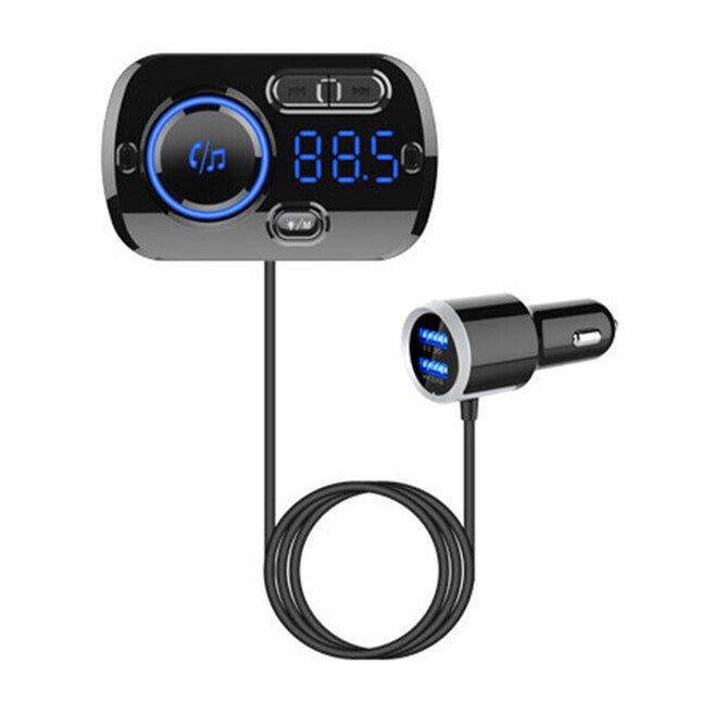 3-in-1 Bluetooth FM Transmitter for Car: Wireless Hands-Free Calling, Fast QC3.0 USB Charger, MP3 Player & FM Radio Tuner