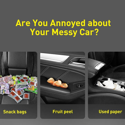 Car Trash Can Litter Bag Garbage Waste Bin with Lid Seat Organizer Accessory