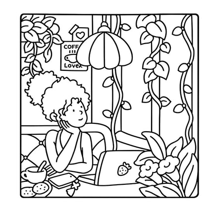 Bold & Easy Cozy Girl and Friends Coloring Book – Adult Relaxation Patterns