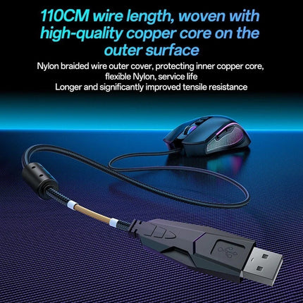 Wired RGB Gaming Mouse | 7200 DPI, 6 Programmable Buttons, Optical Sensor for PC/Laptop
