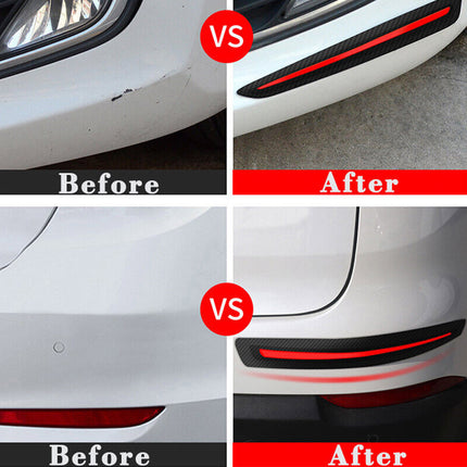 Universal 2PCS Carbon Fiber Bumper Corner Guards – Anti-Scratch Protection Film for Car