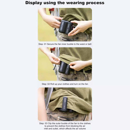 Wearable Cooling Fan - Rechargeable, 360° Airflow for Office, Sports & Travel