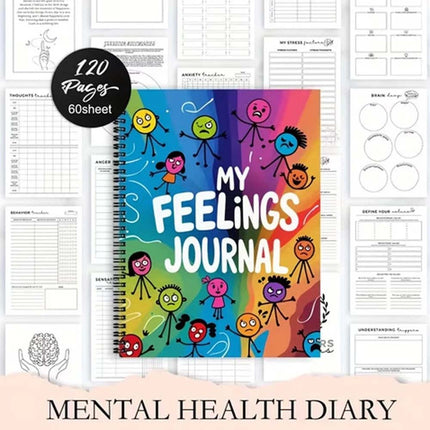 120 Pages Mental Health Journal – Mood Tracking & Feeling Diary for Emotional Wellness
