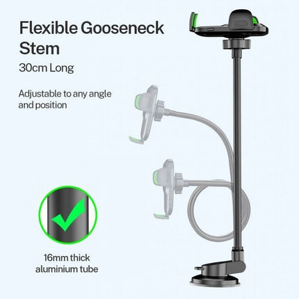 Long Arm Gooseneck Phone Holder for Car Windscreen or Dashboard Suction Mount