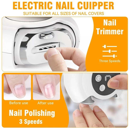 Rechargeable Electric Nail Clipper & File Safe Automatic Trimmer Cutter