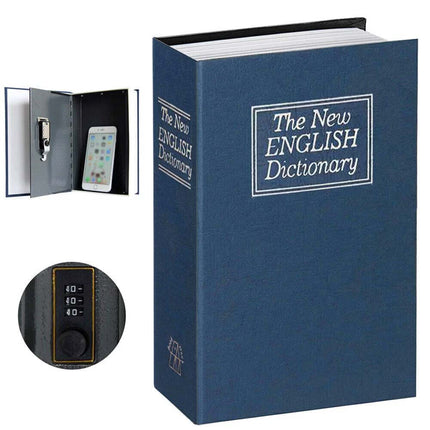 Portable Hidden Safe Book with Combination Lock Secret Storage Box 18cm