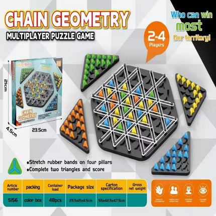 Chain Triangle Chess Game – Rubber Band Triggle Toy for Kids & Adults