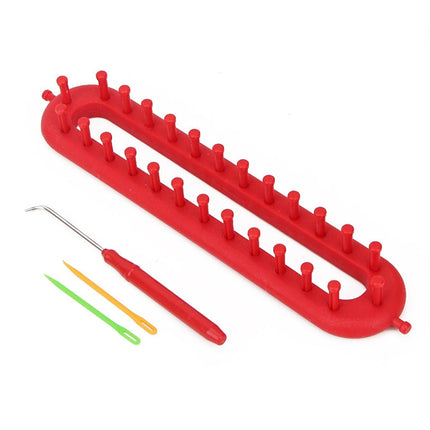 26CM Red Scarf Knitting Loom Kit with Sewing Needle DIY Craft Tool