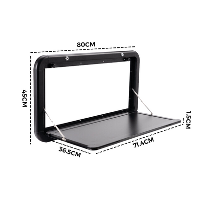 Keyless Caravan Picnic Table with LED Lighting & Backing Plate - 800x450mm