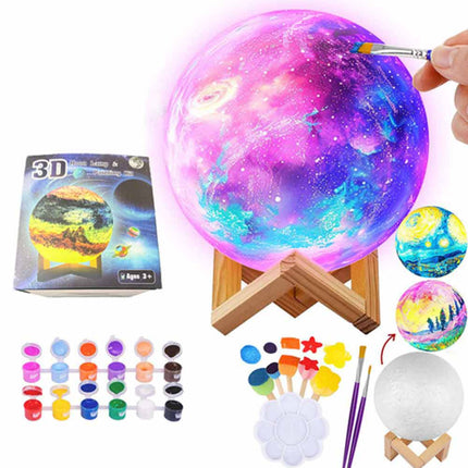 DIY 3D Moon Lamp Painting Kit for Kids 3-12 Cool Gift Boy Girl Craft Toy