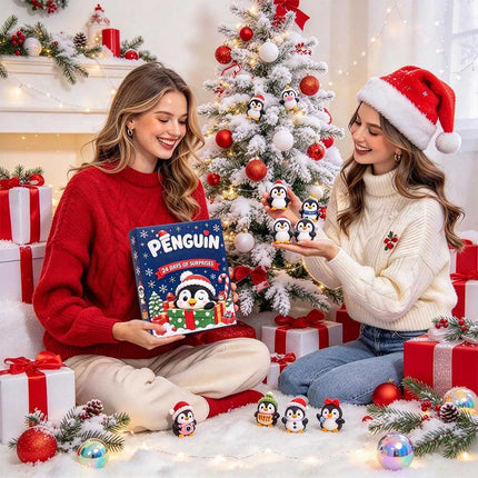 Christmas Countdown 3D Penguin Animal Figures Decor 24 Days