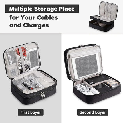 Travel Cable Organizer Bag for Electronics USB Drive & Charger Storage Case