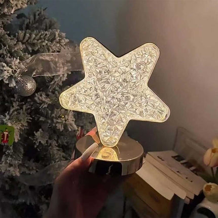 Star LED Crystal Table Lamp USB Rechargeable Touch Dimmable Night Light