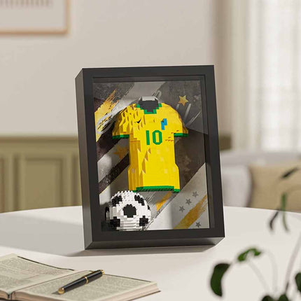 3D Football Shirt Brick Display with Art Frame - Wall/Desk Fan Gift