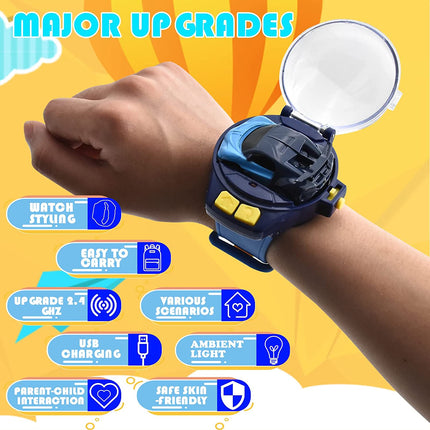 Cartoon Car Watch Toy RC Mini Vehicle Analog Watch Gift for Boys