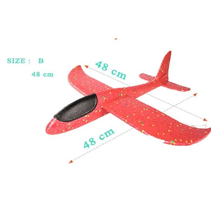 48CM Foam Glider Stunt Plane w/ Head Light, Hand Throw Outdoor Toy for Kids