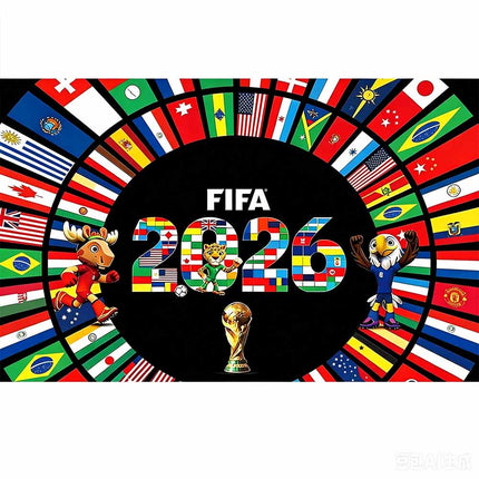 2026 World Cup Flag Wall Tapestry 180x110cm Football Fan Party Decor