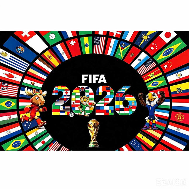 2026 World Cup Flag Wall Tapestry 180x110cm Football Fan Party Decor