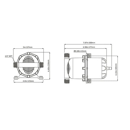 0.75L Marine/RV Water Pressure Pump Accumulator Tank - 125 PSI
