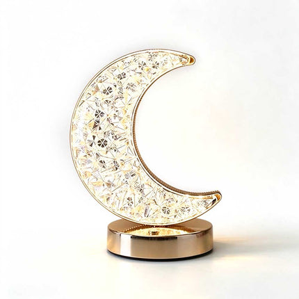 Moon LED Crystal Table Lamp USB Rechargeable Touch Dimmable Night Light