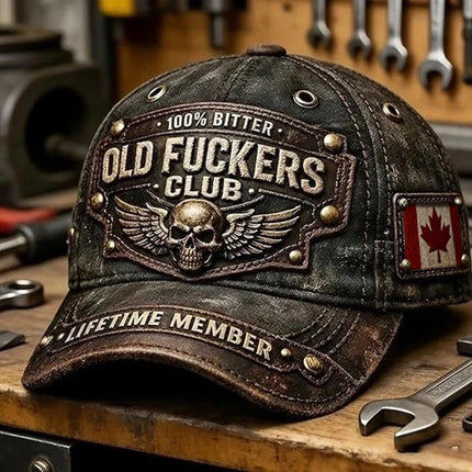 Vintage Distressed Baseball Cap, Adjustable 3D Embroidery Funny Hat for Men