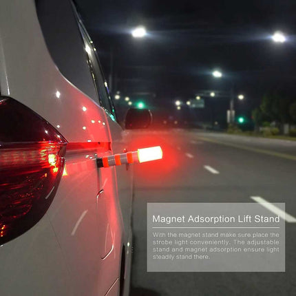 2 Pack LED Road Flares, Magnetic Base Emergency Warning Beacon Strobe Lights for Roadside & Accidents