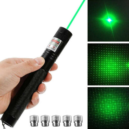 Red Aluminium USB Rechargeable Green Beam Laser Pointer Pen 532nm