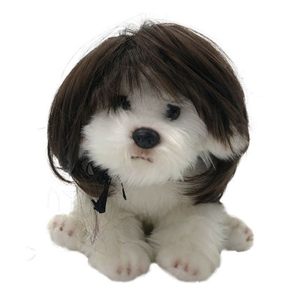 Adjustable Funny Pet Wig for Cats & Dogs Cosplay Headdress Props