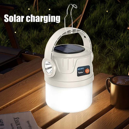 Solar LED Camping Lantern Flashlight, USB Rechargeable Tent Light for Outdoor Hiking & Emergency