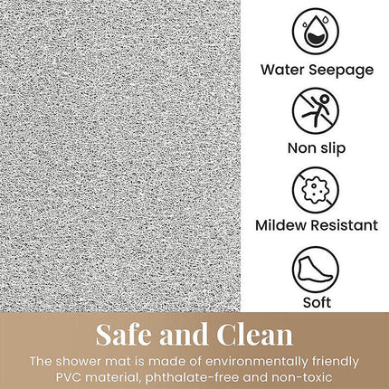 2X Anti-Slip Loofah Shower Rug Bath Mat with Quick Water Drain for Bathroom