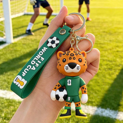 4 Pcs 2026 World Cup Mascot Pendant Football Keychain Set