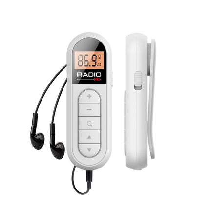 Mini FM Radio Portable Clip-On Rechargeable for Meeting Tour Guide Racing Sports