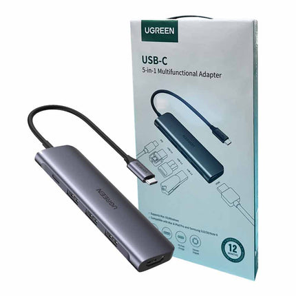 5-in-1 USB-C Hub HDMI 3xUSB-A PD Power Converter Adapter