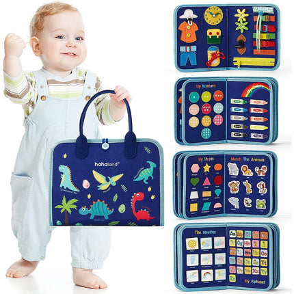 Blue Toddler Montessori Busy Board – Sensory & Intelligence Learning Toy