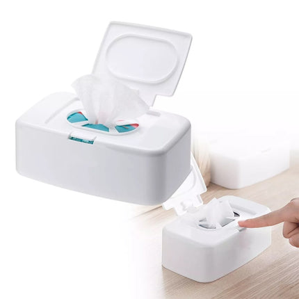 Portable Wet Tissue Box Holder for Home, Wipe & Napkin Storage Dispenser