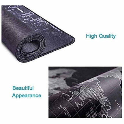 90x40CM World Map Large Non-Slip Desk Mat for Gaming Laptop & Keyboard