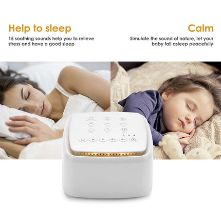 30-Sound White Noise Machine with Timer & Natural Rain Therapy for Sleep Aid