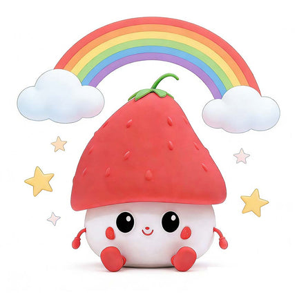 Strawberry Nightlight Wireless LED Bedroom Decor Cute Gift 11cm