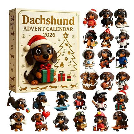 Dachshund Advent Calendar 24-Day Christmas Countdown Acrylic 2D Ornament