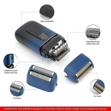 Electric Foil Shaver for Men Cordless Waterproof Shaving Machine Skin Fade