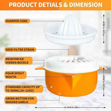Manual Citrus Juicer Lemon Squeezer 250ml Kitchen Press Pro