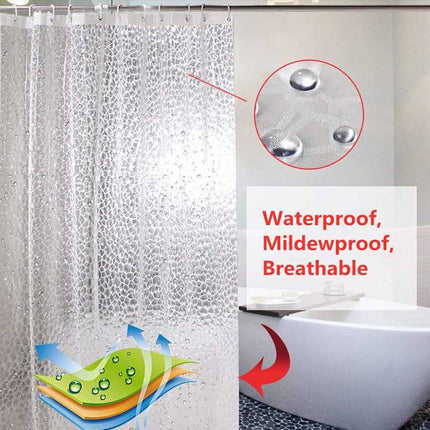 EVA Waterproof Mildew-Resistant Shower Curtain 180x200cm Bath Curtain